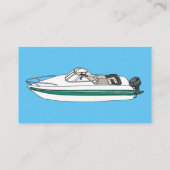 Motorboot cartoon illustratie visitekaartje (Achterkant)