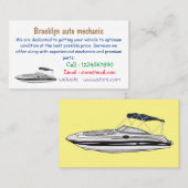 Motorboot cartoon illustratie visitekaartje (Voorkant / Achterkant)