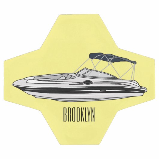 Motorboot cartoon illustratie voetbal (Enkel)