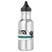 Motorboot cartoon illustratie waterfles  (Rechts)