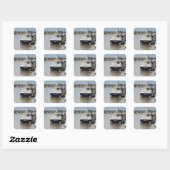 Motorboot Catch 22 Vierkante Sticker (Vel)