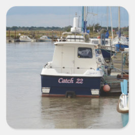 Motorboot Catch 22 Vierkante Sticker