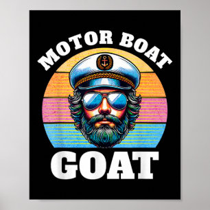 Motorboot Geit _ Grappige Motorboot Kapitein Poster