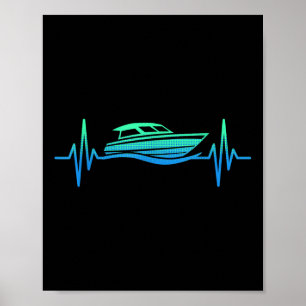 Motorboot Hartslag Motorbootvaren Kapitein Poster