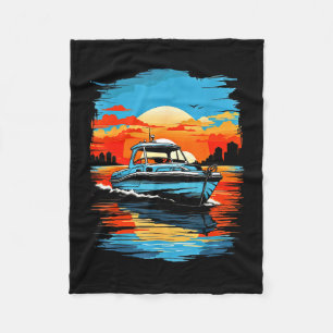 Motorboot jacht cruise zomer varen fleece deken