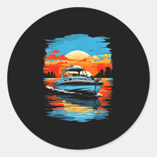 Motorboot jacht cruise zomer varen ronde sticker