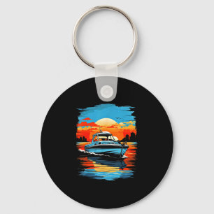 Motorboot jacht cruise zomer varen  sleutelhanger
