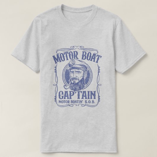 Motorboot Kapitein Grappig T-shirt (Design voorkant)