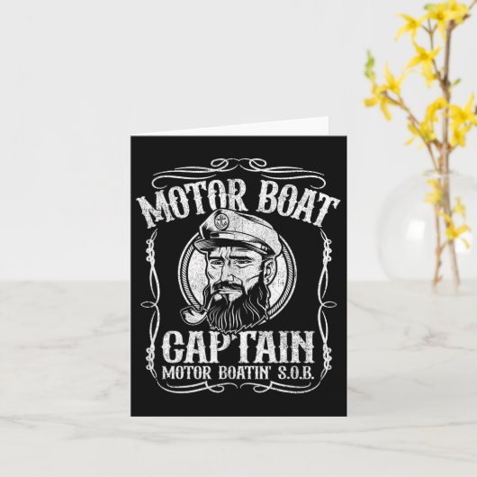 Motorboot Kapitein Grappige Ponton Boating Motor B Kaart (Gele Bloem)