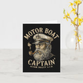 Motorboot Kapitein Grappige Ponton Boating Motor B Kaart (Gele Bloem)