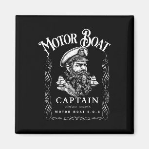 Motorboot Kapitein Grappige Ponton Boating Motor B Magneet