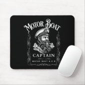 Motorboot Kapitein Grappige Ponton Boating Motor B Muismat (Met muis)