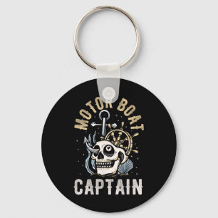 Motorboot Kapitein Grappige Ponton Boating Motor B Sleutelhanger