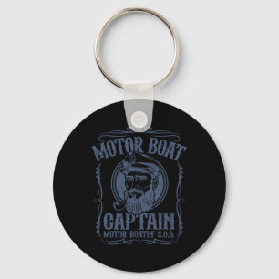 Motorboot Kapitein Grappige Ponton Boating Motor B Sleutelhanger
