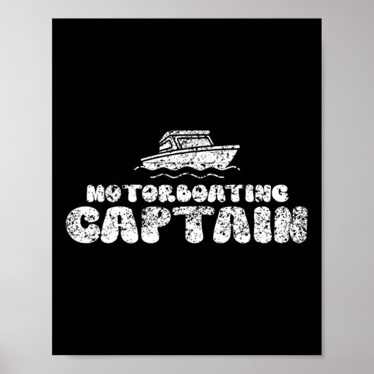 Motorboot Kapitein Motorboten Motorboot Motorboot Poster (Voorkant)