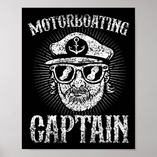 Motorboot Kapitein Motorboten Motorboot Motorboot Poster (Voorkant)