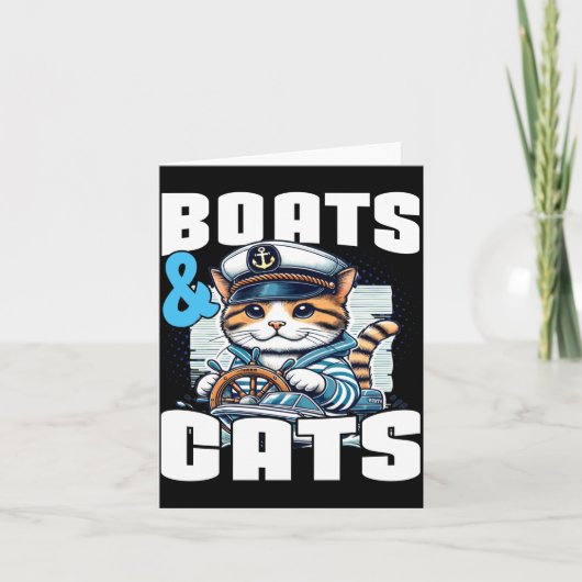 Motorboot kat kapitein speedboot eigenaar motorboo kaart (Voorkant)