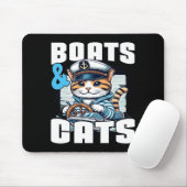 Motorboot kat kapitein speedboot eigenaar motorboo muismat (Met muis)