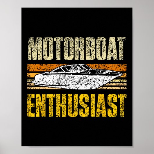 Motorboot liefhebber Motorboot Motorboten Motorbo Poster (Voorkant)