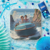 Motorboot Verjaardag Papieren Bordje (Feest)