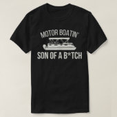 Motorboot zoon van een batch grappige boot Camping T-shirt (Design voorkant)
