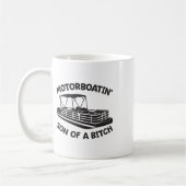 Motorboot zoon van een pontonboot Grappige boot Koffiemok (Links)