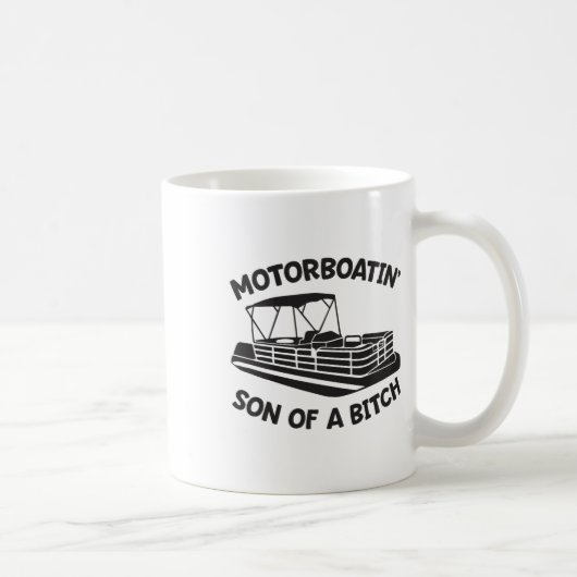 Motorboot zoon van een pontonboot Grappige boot Koffiemok (Rechts)