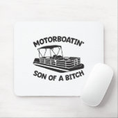 Motorboot zoon van een pontonboot grappige bootvaa muismat (Met muis)