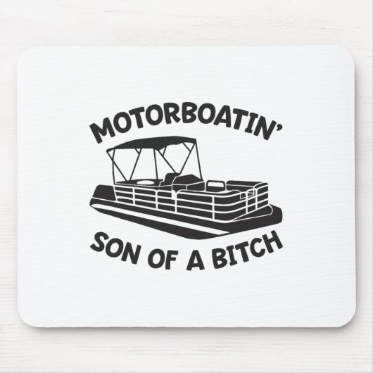 Motorboot zoon van een pontonboot grappige bootvaa muismat (Voorkant)