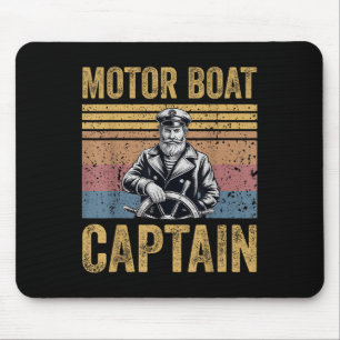 Motorbootkapitein Funny Ponton Motorboot Mannen Muismat