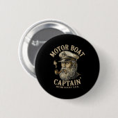 Motorbootkapitein Funny Pontonboot Motorboot Ronde Button 5,7 Cm (Voorkant /achterkant)