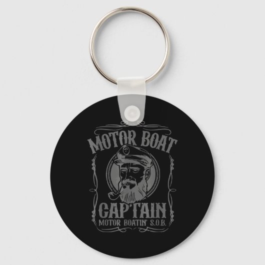 Motorbootkapitein Funny Pontonboot Motorboot Sleutelhanger (Voorkant)