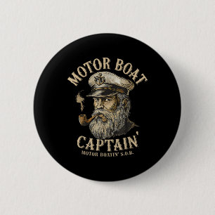 Motorbootkapitein Funny Pontonbootvaren Motorboot Ronde Button 5,7 Cm