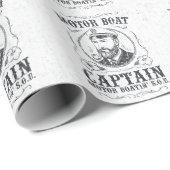 Motorbootkapitein Funny Pontonvaren Cadeaupapier (Rol Hoek)