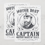 Motorbootkapitein Funny Pontonvaren Kaart (Voorkant / Achterkant)