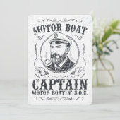 Motorbootkapitein Funny Pontonvaren Kaart (Staand voorkant)
