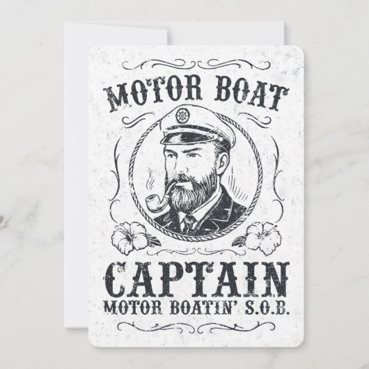 Motorbootkapitein Funny Pontonvaren Kaart (Voorkant)
