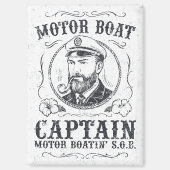 Motorbootkapitein Funny Pontonvaren Magneet (Voorkant)