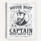 Motorbootkapitein Funny Pontonvaren Notitieboek (Voorkant)
