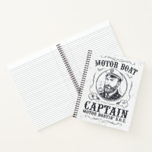 Motorbootkapitein Funny Pontonvaren Notitieboek