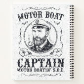 Motorbootkapitein Funny Pontonvaren Notitieboek (Achterkant)