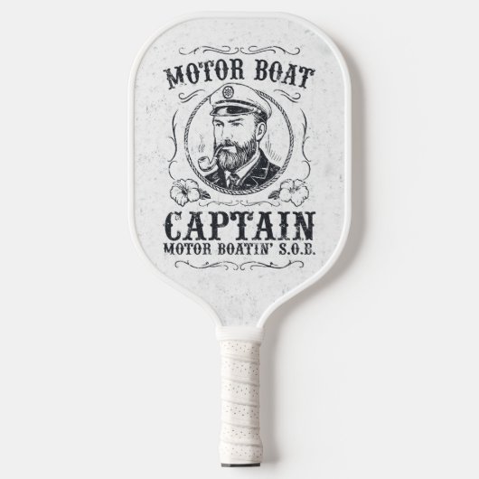 Motorbootkapitein Funny Pontonvaren Pickleball Paddle (Voorkant)