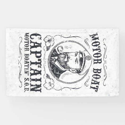 Motorbootkapitein Funny Pontonvaren Spandoek (Horizontaal)