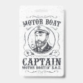 Motorbootkapitein Funny Pontoon-varen Badge (Achterkant)