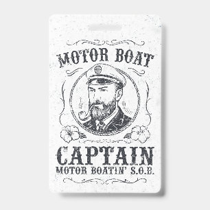 Motorbootkapitein Funny Pontoon-varen Badge