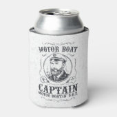 Motorbootkapitein Funny Pontoon-varen Blikjeskoeler (Blikje Voorkant)