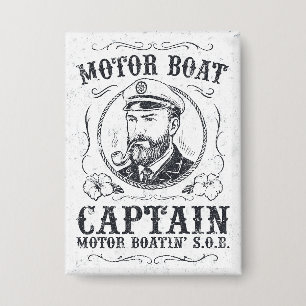 Motorbootkapitein Funny Pontoon-varen Button
