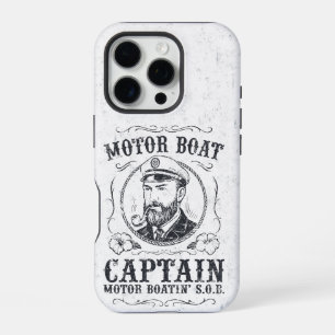Motorbootkapitein Funny Pontoon-varen iPhone 16 Pro Hoesje