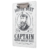 Motorbootkapitein Funny Pontoon-varen Klembord (Links)