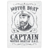 Motorbootkapitein Funny Pontoon-varen Klembord (Achterkant)